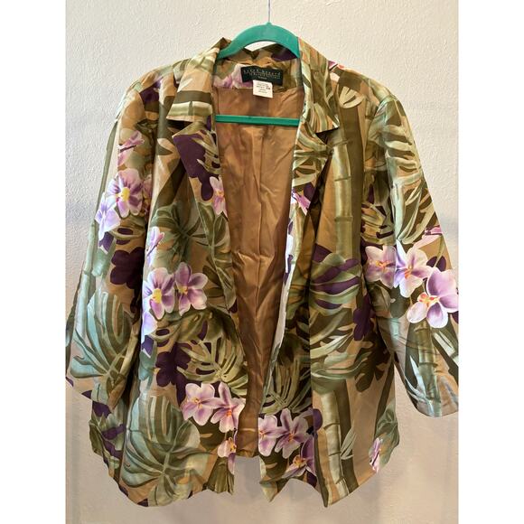 Harve Benard Pure Silk Jacket Topper Hawaiian Print Plus Size 22 - Picture 1 of 3